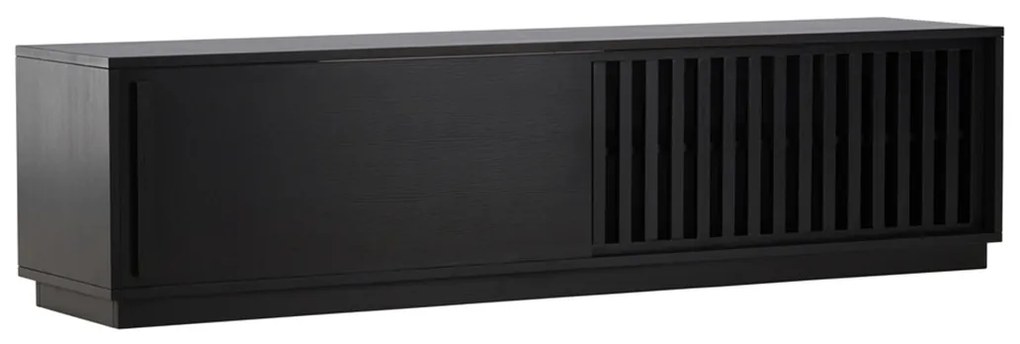 TV Meubel Met Schuifdeur Zwart - 180x40x45cm.