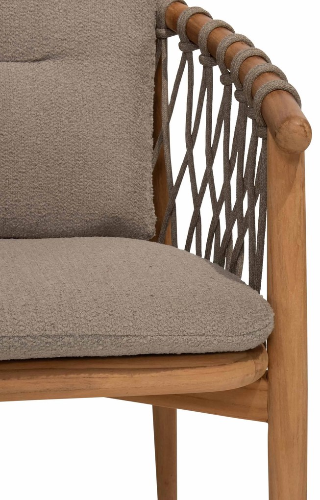 4 Seasons Outdoor Nora tuinset naturel teak met Liam tafel 240 x 100 cm  Tuinset    beige weerbestendig