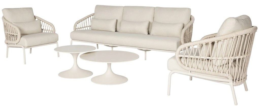 Suns Tosca stoel bank loungeset 5 delig camel sand rope