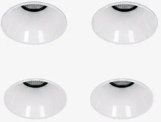 Pack Van 4 Inbouw Led Downlights Zonder Rand, Trimless, Rond Ø5,3 Cm In Aluminium Orelva Wit & 6 W & 23º & Wit Koud 4000k - Sklum