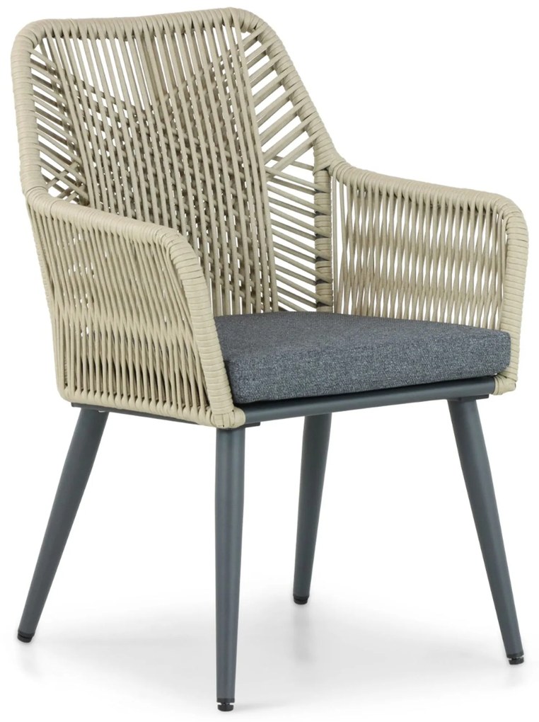 Tuinstoel Aluminium/rope Taupe-naturel-bruin Coco Vedra