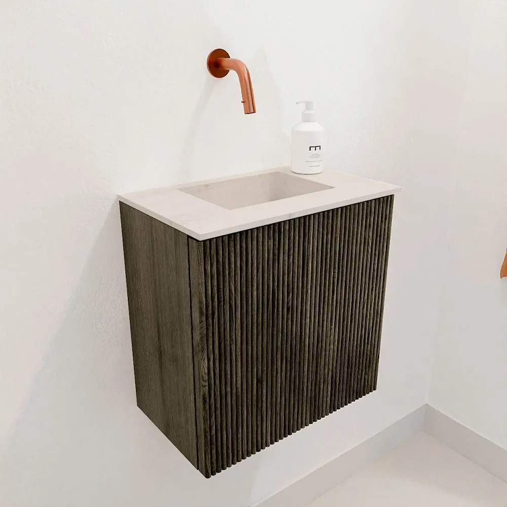 Mondiaz Joya DLux 40cm toiletmeubel shadow met wastafel faye midden zonder kraangat meli