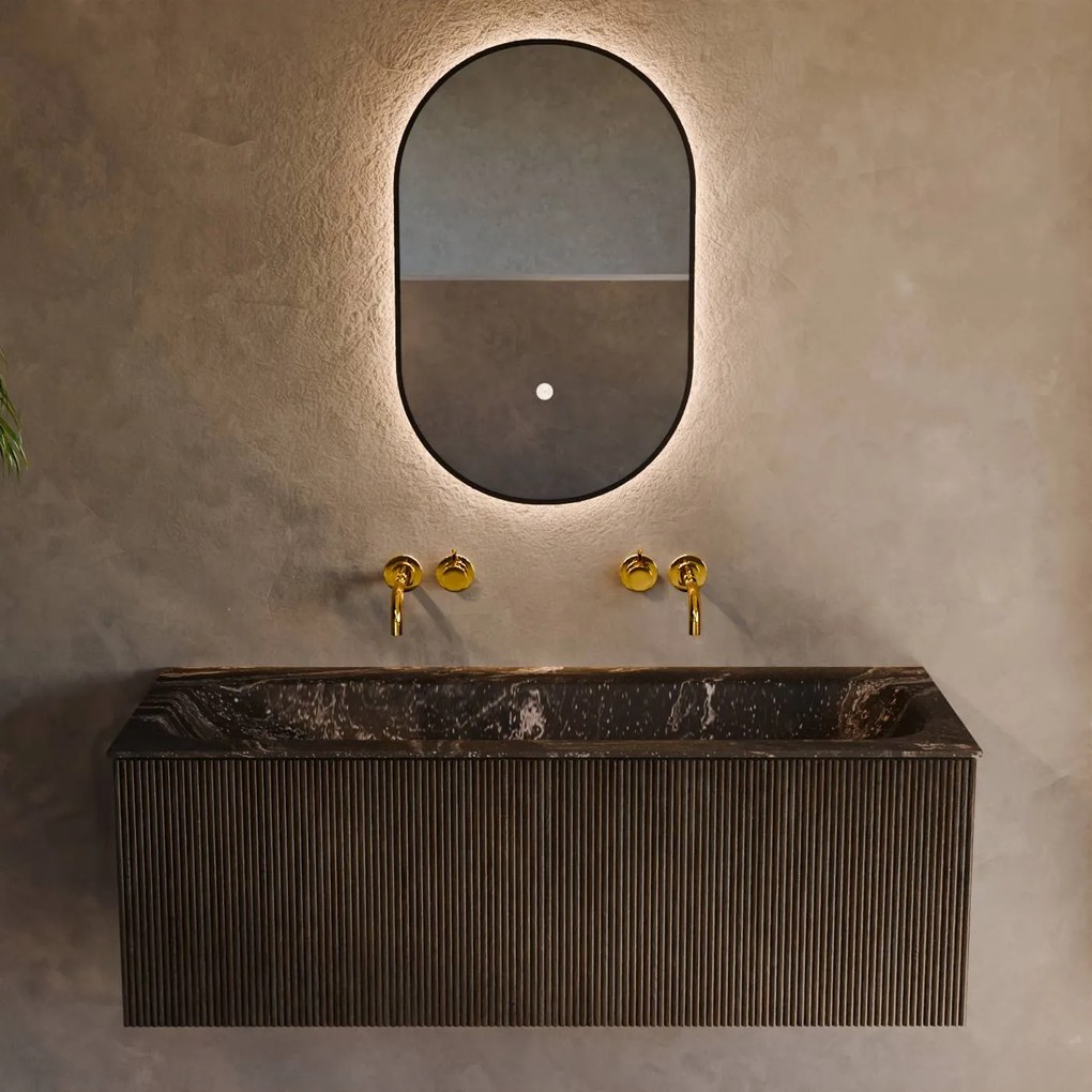 Mondiaz Kurve-dlux 120cm badmeubel shadow met 1 lade en wastafel big large midden zonder kraangat lava