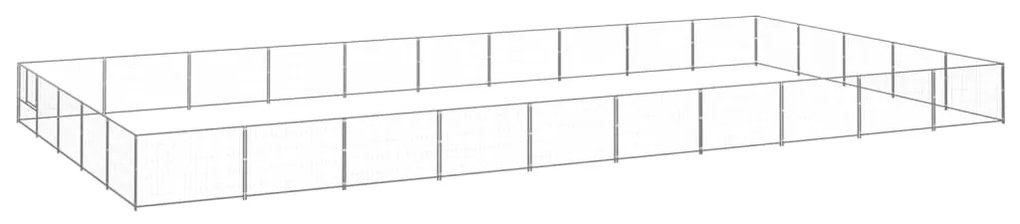 vidaXL Hondenkennel 50 m² staal zilverkleurig