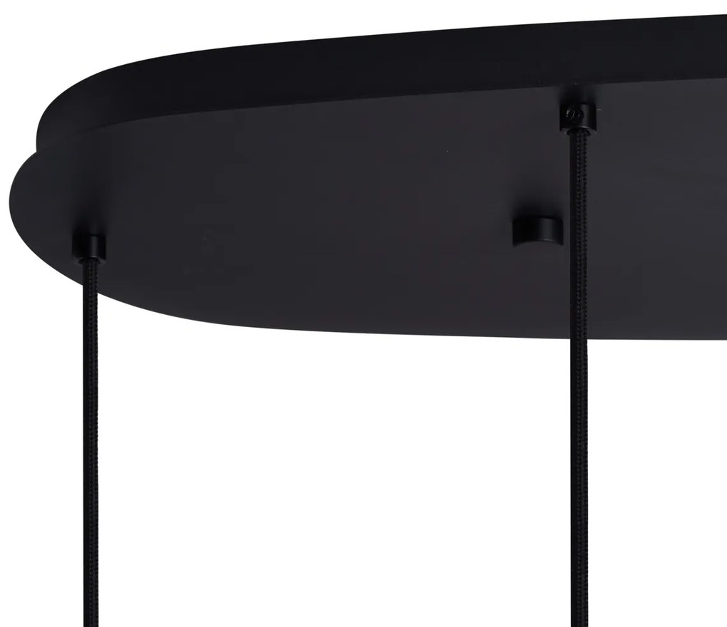 Moderne hanglamp zwart met smoke glas 6-lichts - Duplantis