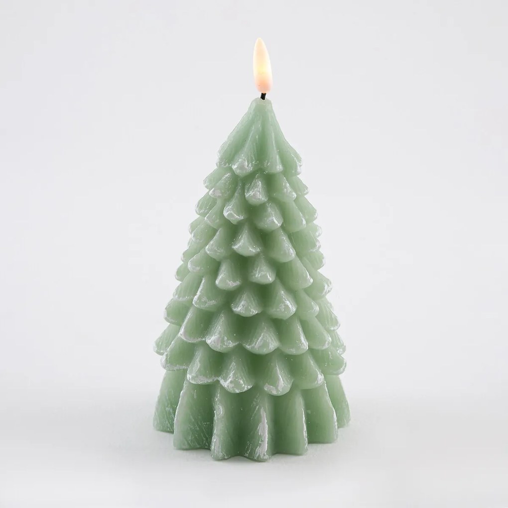 Kerstboom LED-kaars H19cm, Caspar