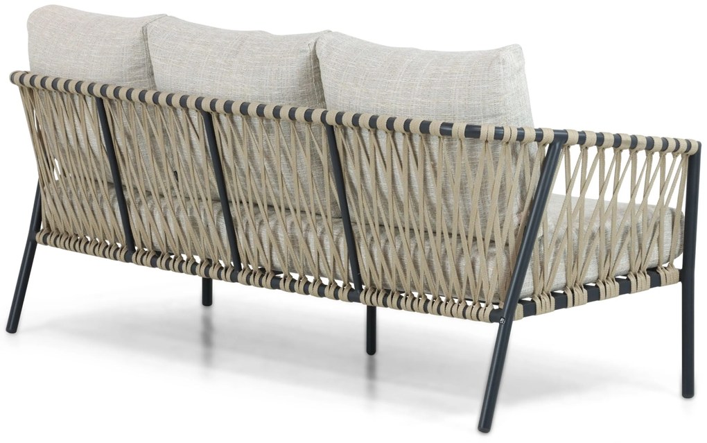 Stoel en Bank Loungeset 5 personen Aluminium/rope Grijs  Lifestyle Garden Furniture Feraro