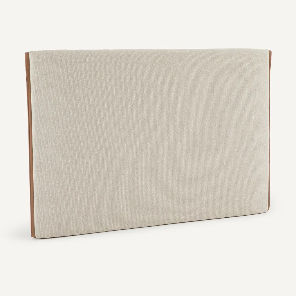 Tweed hoofdbord, afwerking leder, breedte 204 cm, Abby