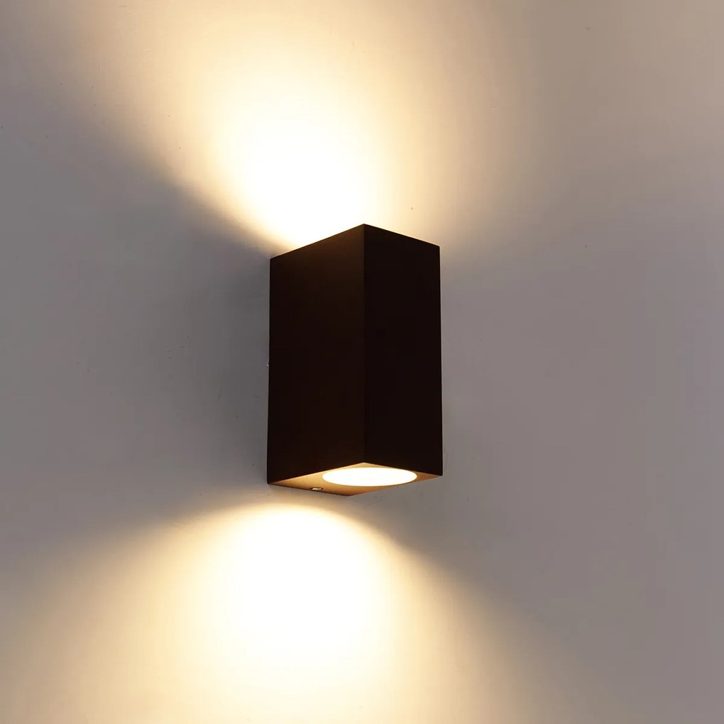 Industriële wandlamp roestbruin 2-lichts IP44 - Baleno