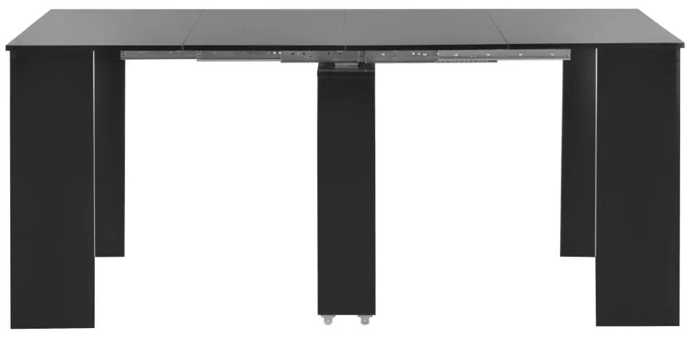 vidaXL Eettafel verlengbaar 175x90x75 cm hoogglans zwart