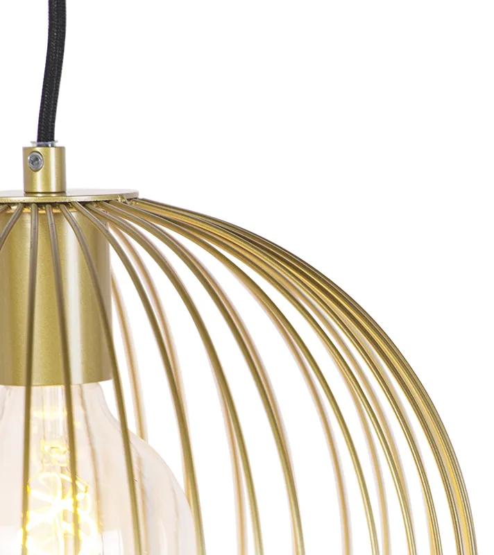 Design hanglamp goud - Wire Dough Design E27 bol / globe / rond Binnenverlichting Lamp