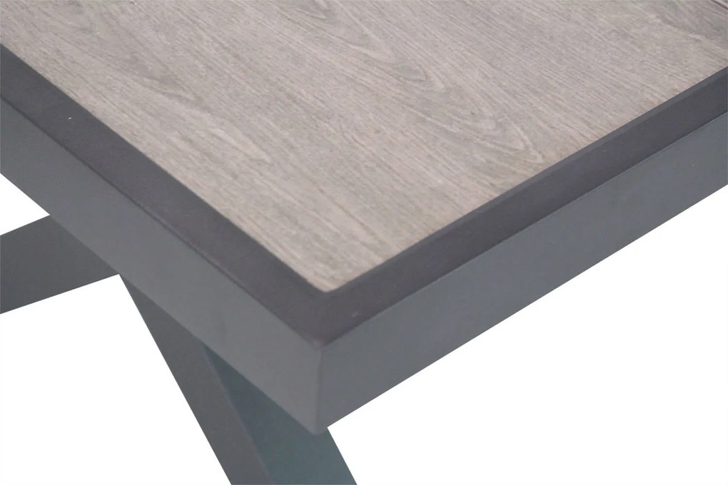 Dining Tuintafel rechthoekig 185 cm Aluminium Grijs Crossley