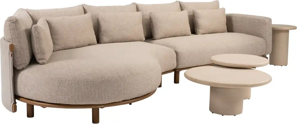 4 Seasons Outdoor Hampton mortex loungetafel met rond blad Ø 80 cm SALE Loungetafel beige weerbestendig