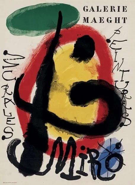 Murales peintures Kunstdruk, Joan Miró, (60 x 80 cm)