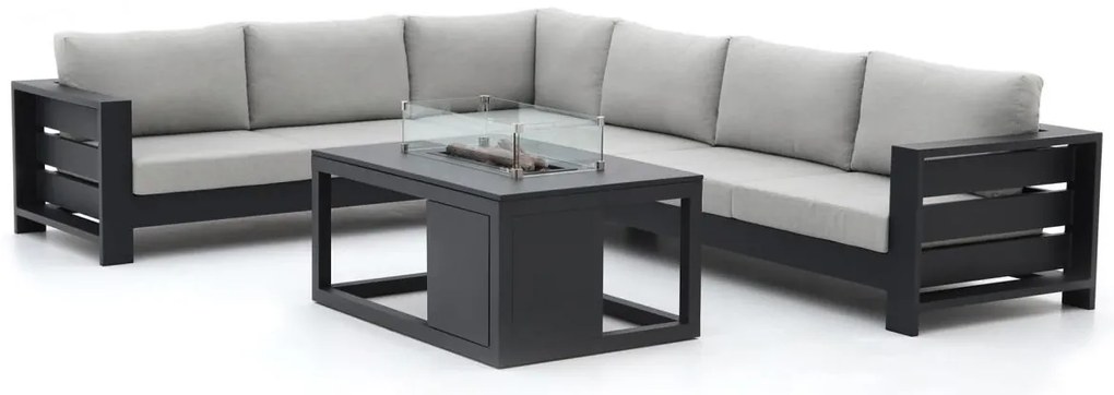 Hoek loungeset Bellagio  | 6 personen | Loungeset Grijs | Hoekbank Aluminium | 340x265cm | Kees Smit Tuinmeubelen