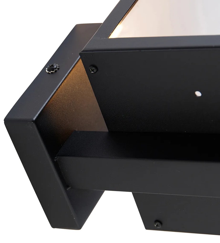 Smart buiten wandlamp zwart met glas 30 cm incl. Wifi ST64 - Rotterdam