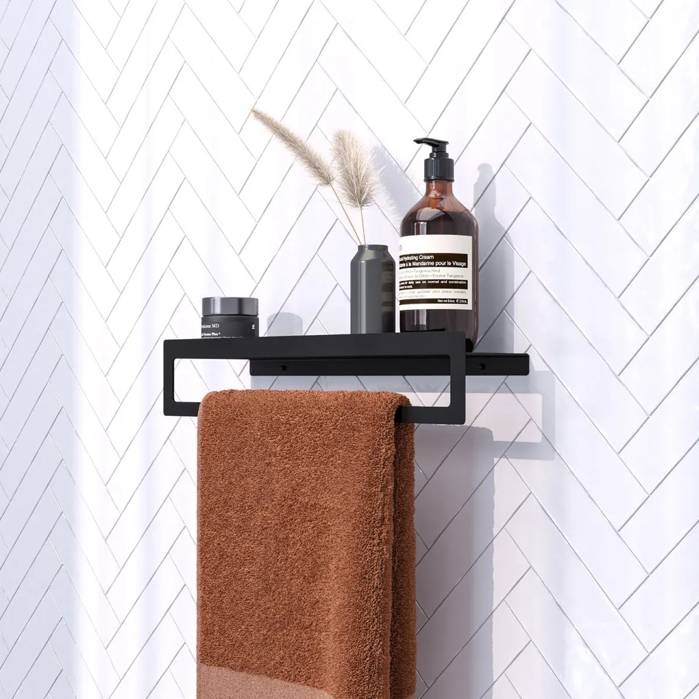 Brauer Black Edition handdoekrek met planchet mat zwart
