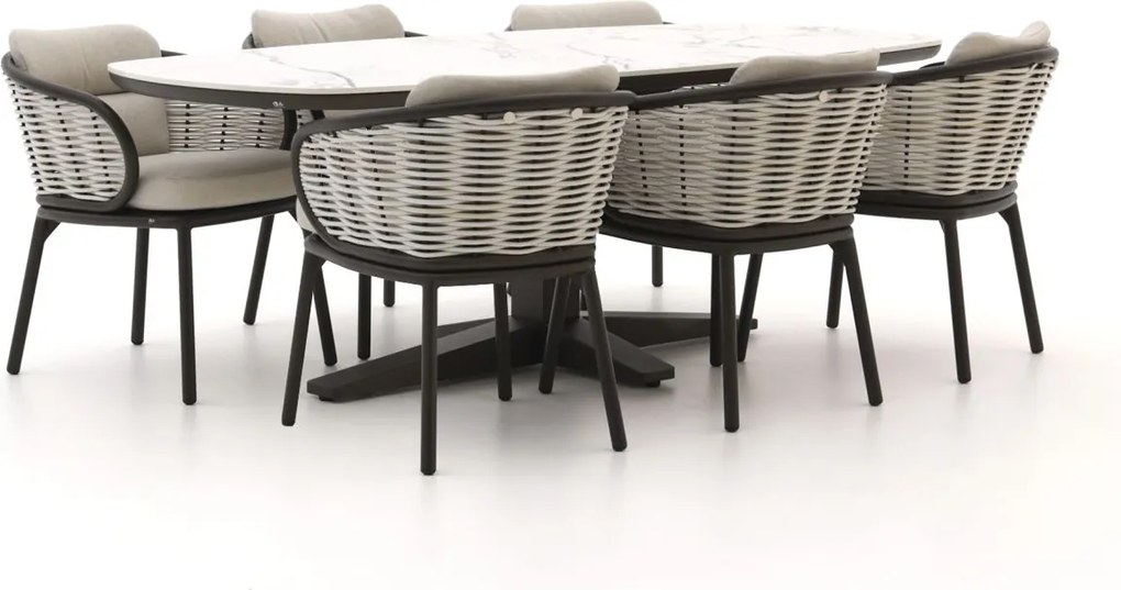 Diningset Apple Bee | 6 personen | Tuinset sintered stone | 7-delig | Kees Smit Tuinmeubelen