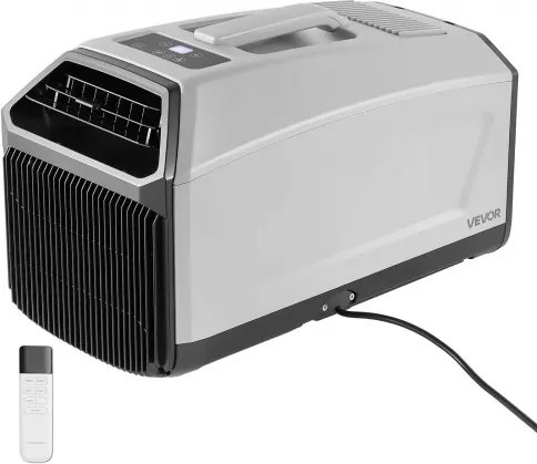 VEVOR Mobiele Airconditioner 440W, 3340 BTU Draagbare Airconditioner, Mobiele Airconditioner met Afvoerslang, Afstandsbediening, 24-uurs Timer, Camping Airconditioner met 150m³/u Luchtstroom voor Campers, Tenten, Vrachtwagens, Donkergrijs