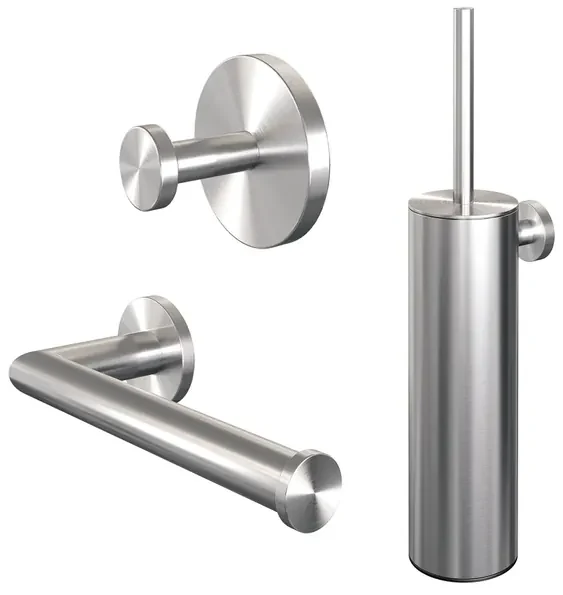 Brauer Brushed Edition Toilet Accessoireset - 3-delig - PVD - geborsteld RVS 5-NG-152