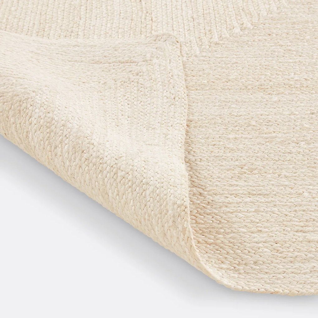 Rechthoekig vloerkleed in bleached jute XL, Aftas
