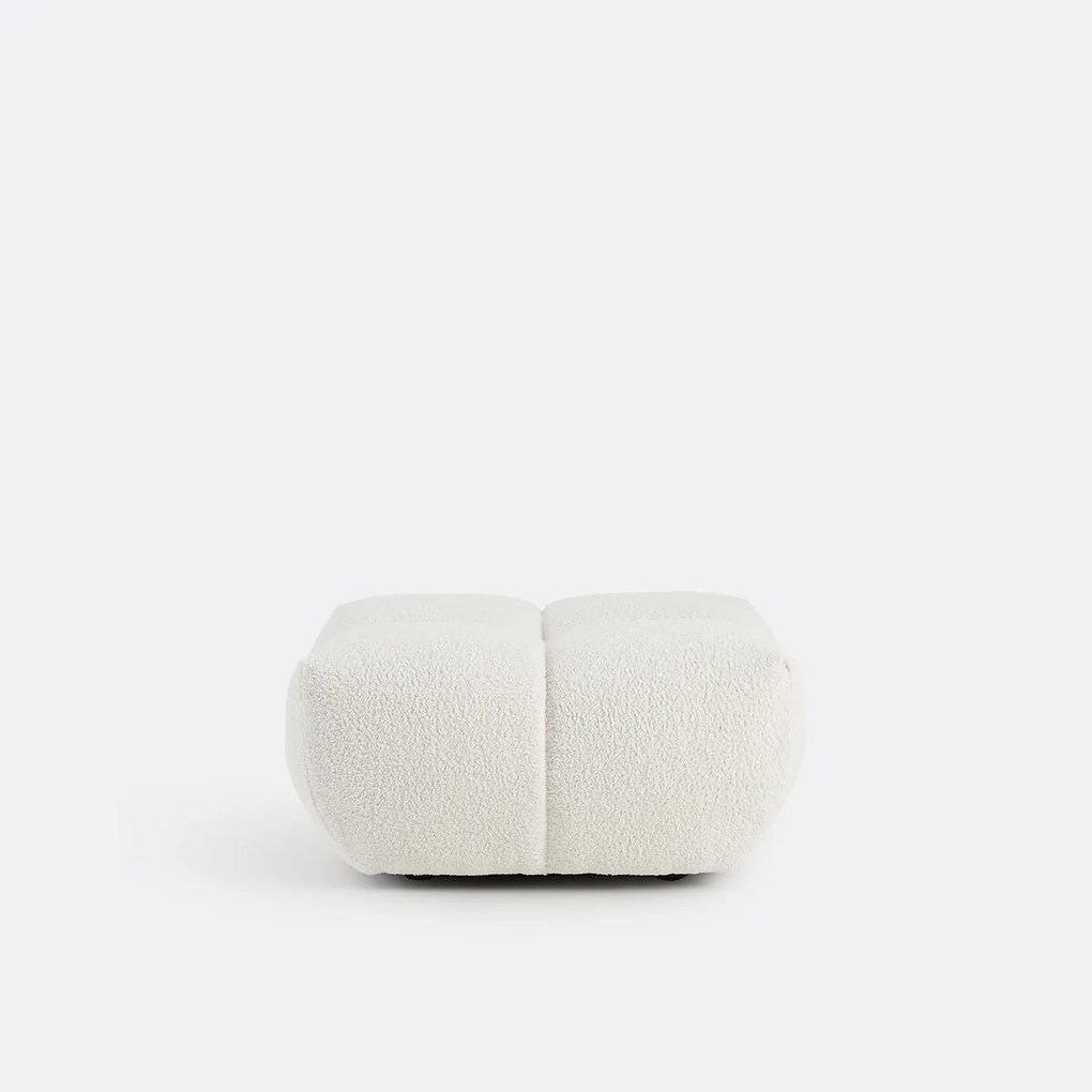 Poef, dikke bouclé stof, L83 cm, Nuria