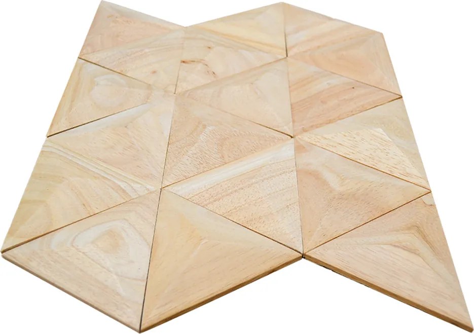 3D Houten Wandpaneel | Rubberwood XL | 30×35 cm | Wanddecoratie