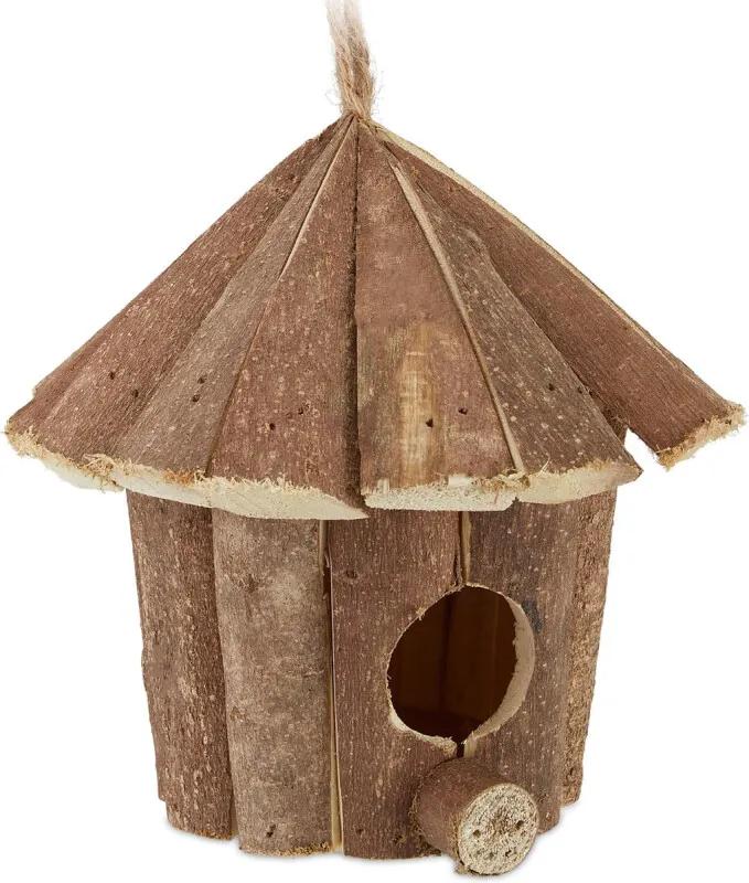 Decoratie vogelhuisje - hout - vogelhuis- nestkast - houten huisje - voor tuin
