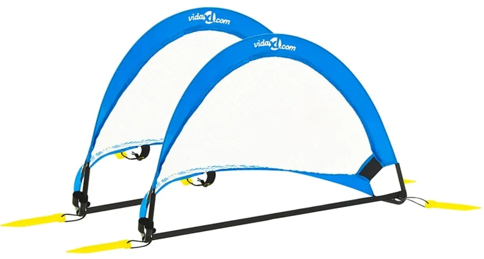 vidaXL 2 st Kindervoetbaldoelen met opbergtas 75,5x46x48 cm