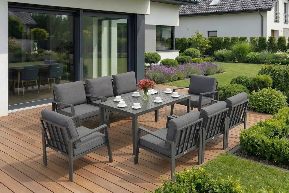 Zakintos Premium 8 antraciet Garden Point aluminium tuinmeubelen