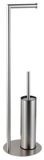 Fortifura Calvi vrijstaande toiletrolhouder met toiletborstel - Geborsteld RVS PVD (RVS) SW1189059