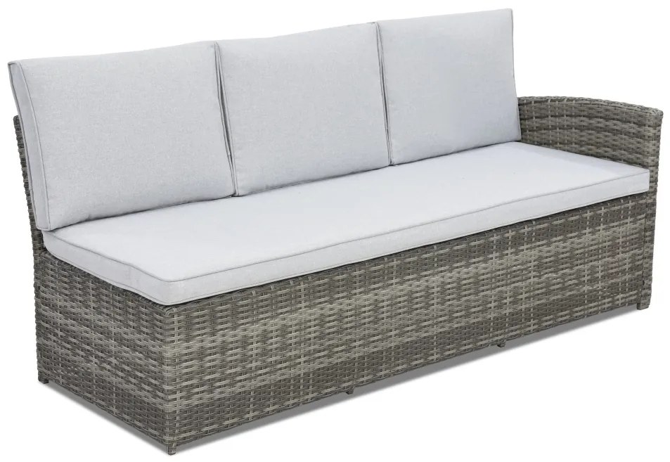 Hoekbank van kunststof rotan Monaco Garden Point grijs