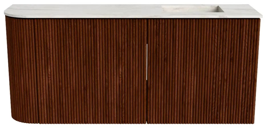 Mondiaz Joya DLux 90cm toiletmeubel ronding links ruby met wastafel faye rechts 1 kraangat ostra