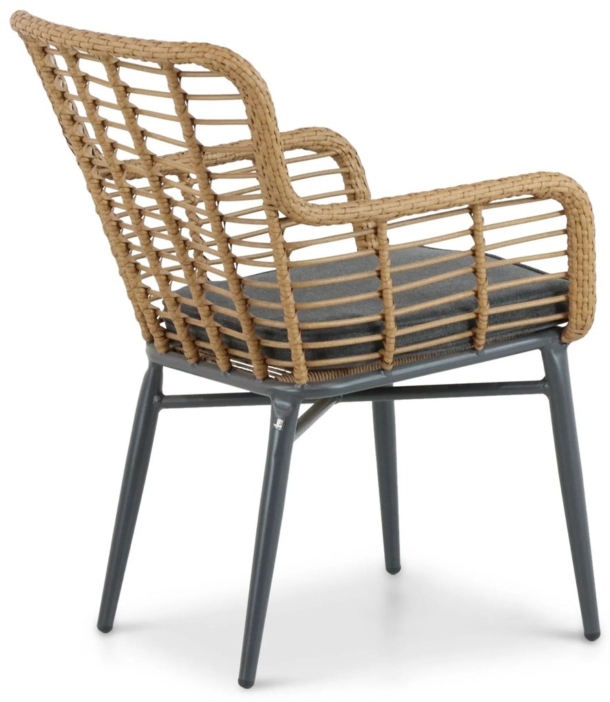 Tuinset Ronde Tuintafel 4 personen 120 cm Aluminium/wicker Taupe  Lifestyle Garden Furniture Toledo/Vienna