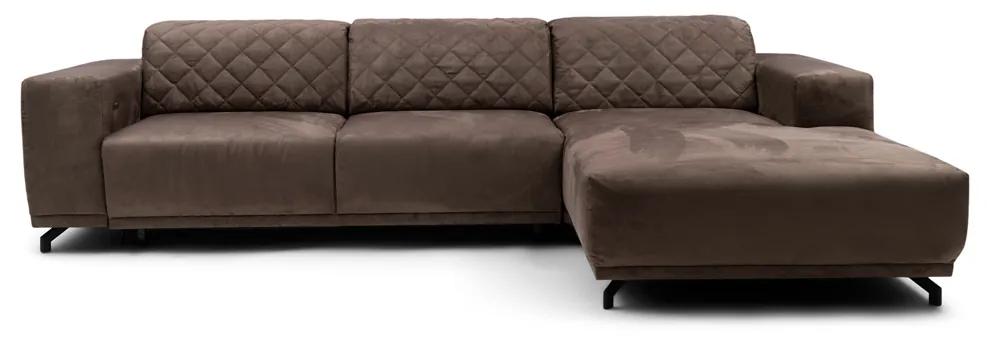 Rivièra Maison - Marciana Electric Sofa with Chaise Longue Right, scottish suede, brown sugar - Kleur: bruin