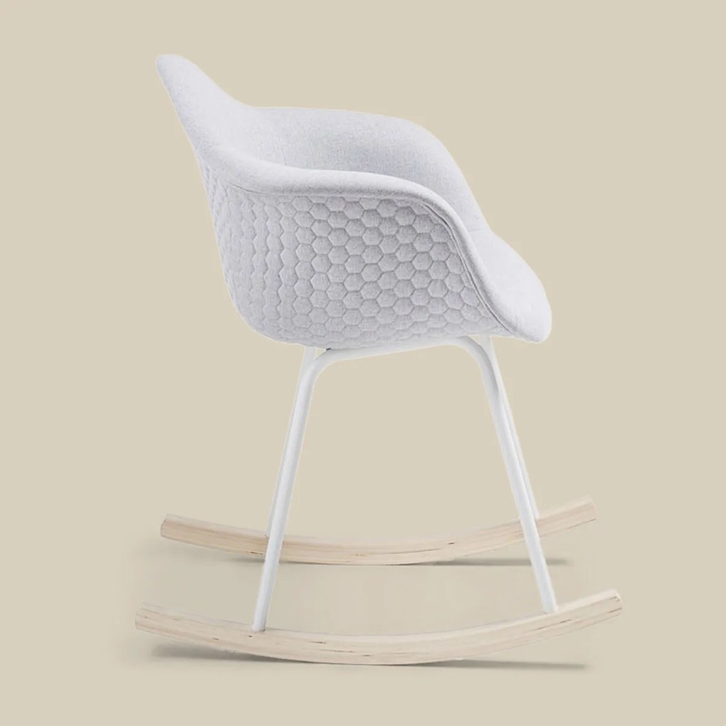 Schommelstoel Quilted Lichtgrijs