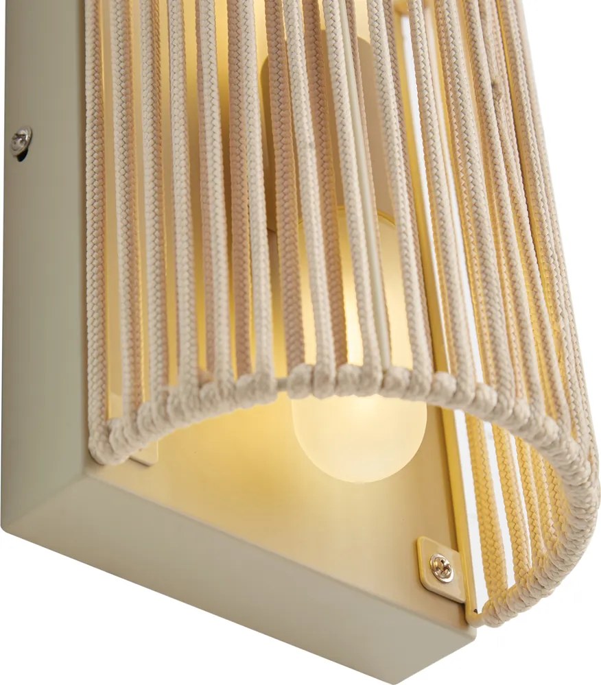 Japandi wandlamp beige met touw IP44 - Jayla