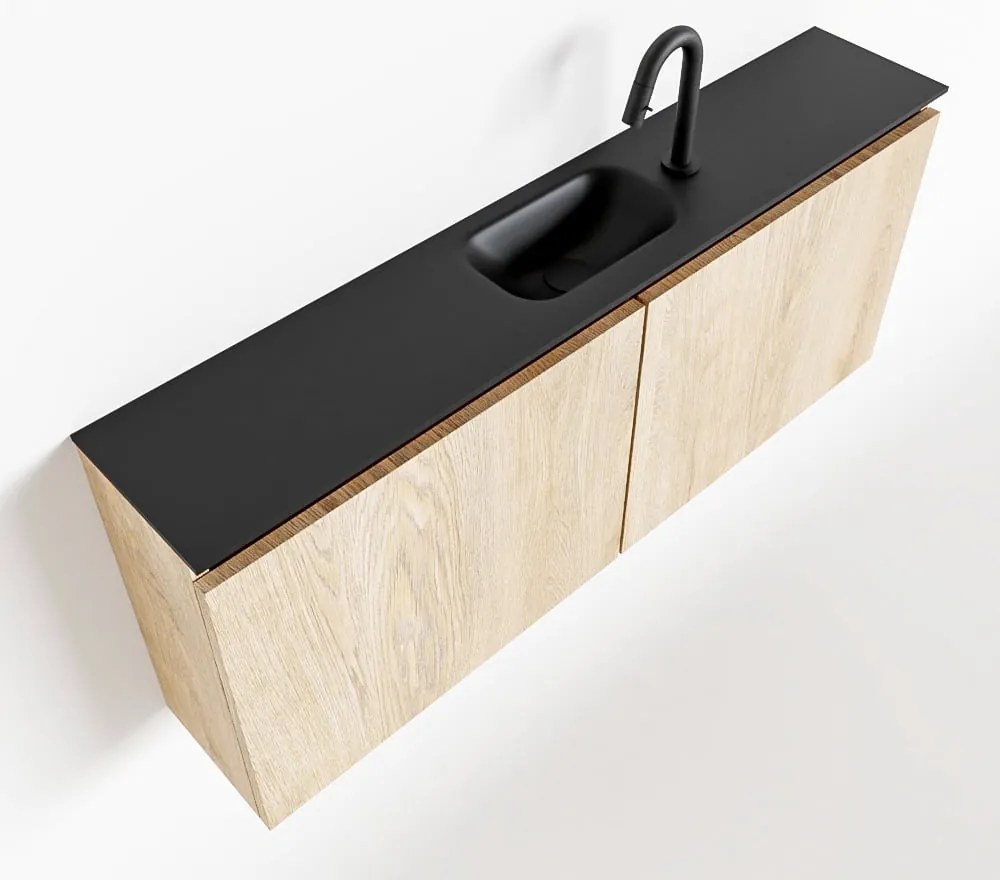 Mondiaz Ture 120cm toiletmeubel washed oak met wastafel urban midden 1 kraangat