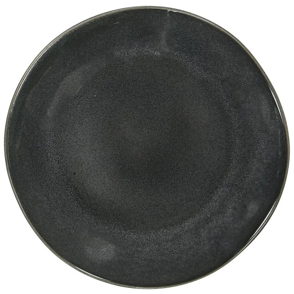 HEMA Dinerbord - 26 Cm - Porto - Reactief Glazuur - Zwart (zwart)