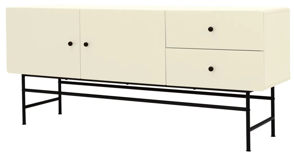 Tenzo Cocktail Retro Tv Dressoir Cream Wit - 158x40x68cm.