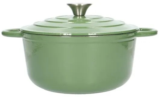 Braadpan, gietijzer, groen,Ø 24 cm