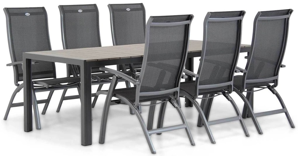 Tuinset 6 personen 217 cm Aluminium/Textileen /Aluminium/textileen Grijs Hartman Summerland/Young