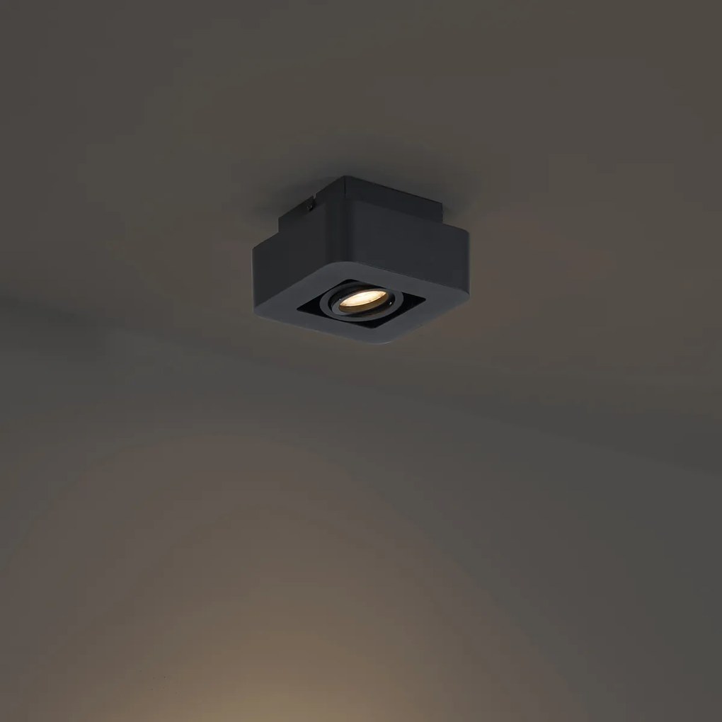 Afgeronde opbouwspot zwart draai- en kantelbaar - Dox