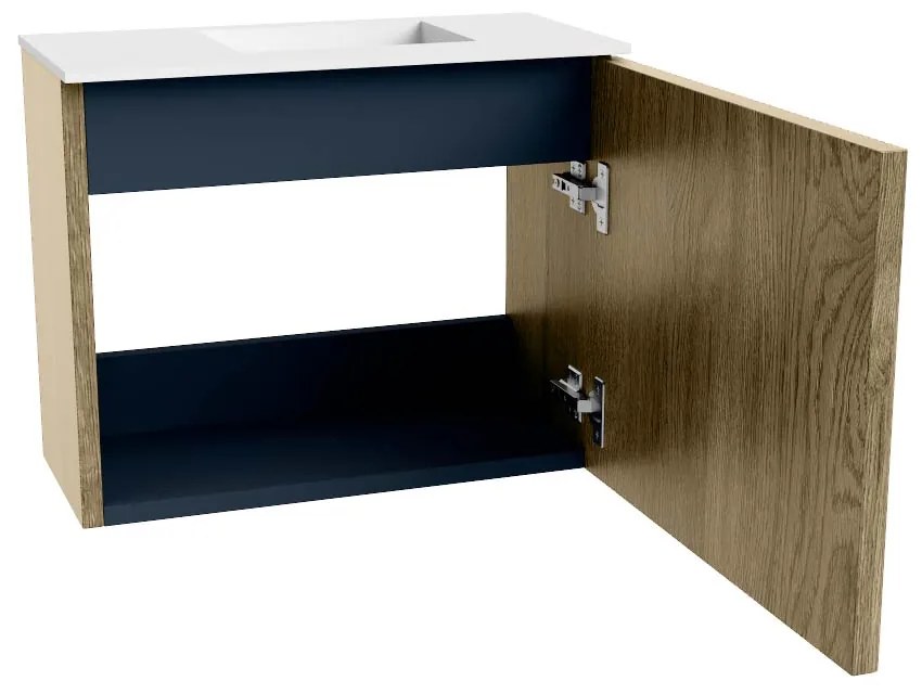 Mondiaz Joya 50cm toiletmeubel dusk met wastafel faye rechts 1 kraangat talc