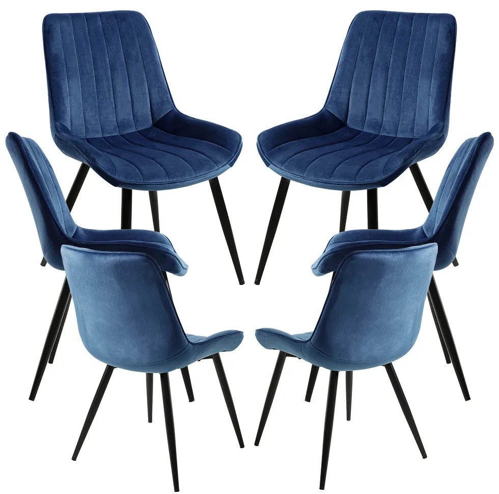 Set 6 Fluwelen Leunstoelen