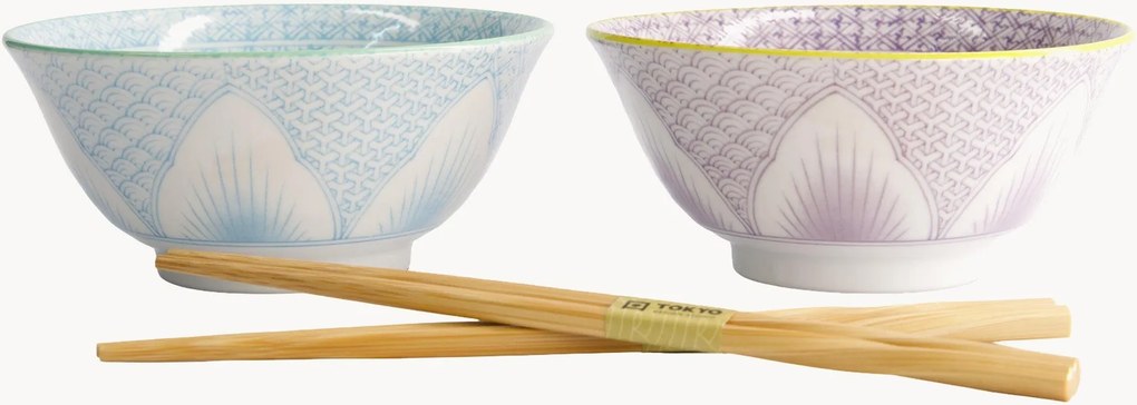 Porseleinen kommen Lily Flower, 2-delig