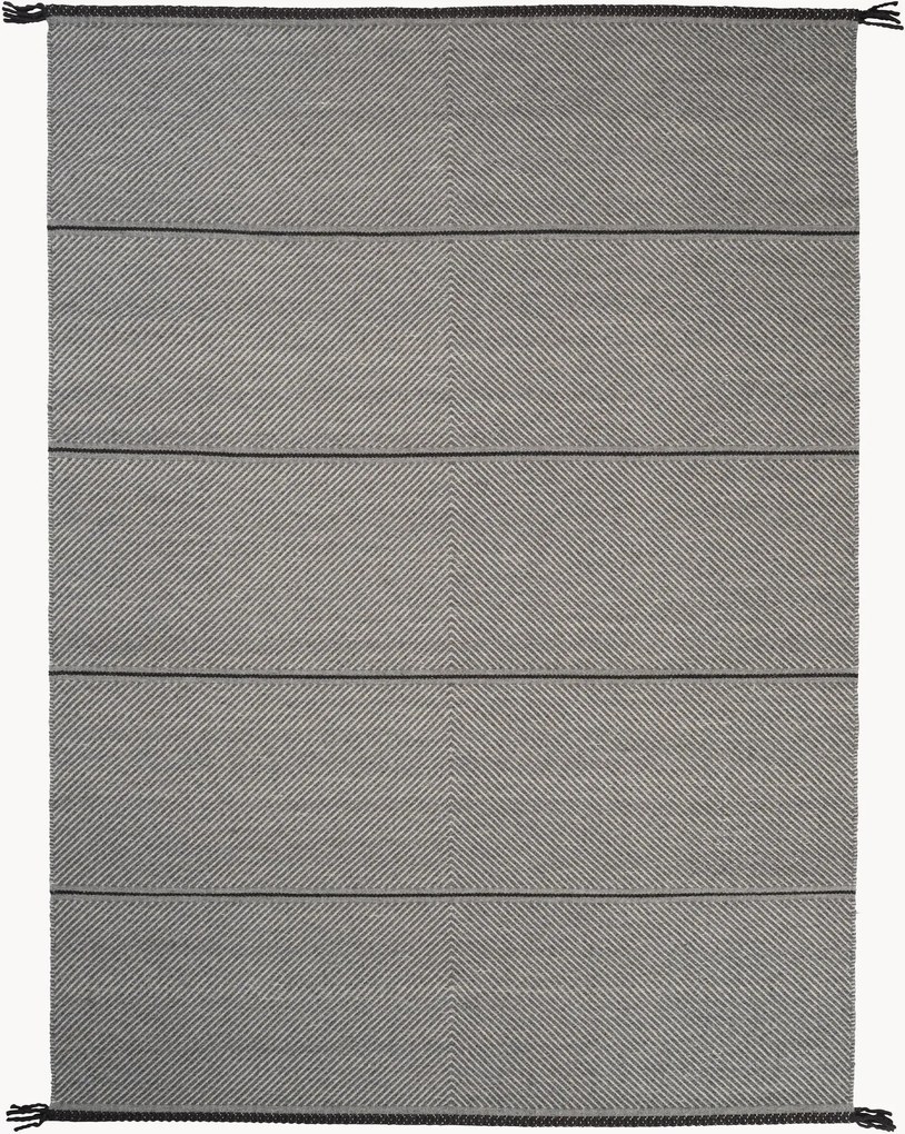 Handgeweven laagpolig wollen vloerkleed Vision Walk