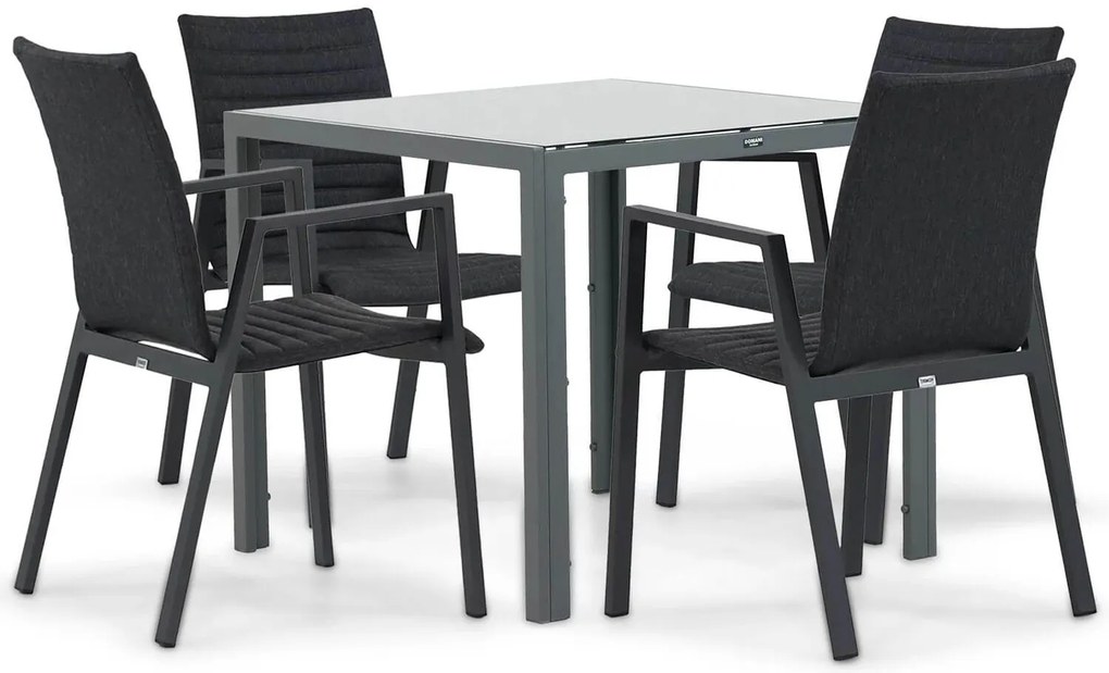 Tuinset 4 personen 85 cm Aluminium/textileen Grijs Osmen Joliet/Venustas