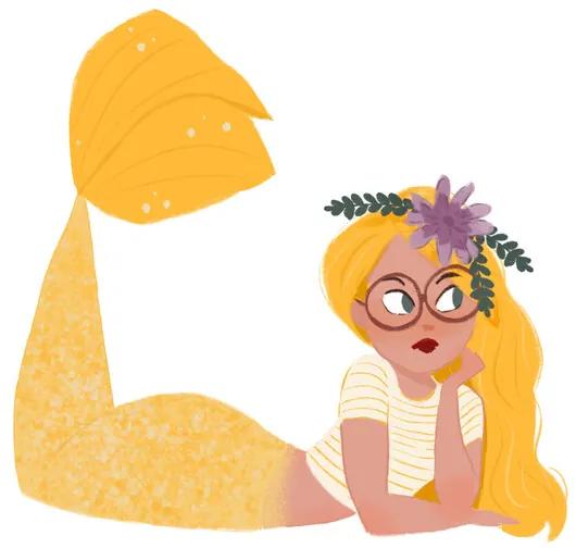 Ilustratie Mermaid, Elsa Bean, (40 x 35 cm)