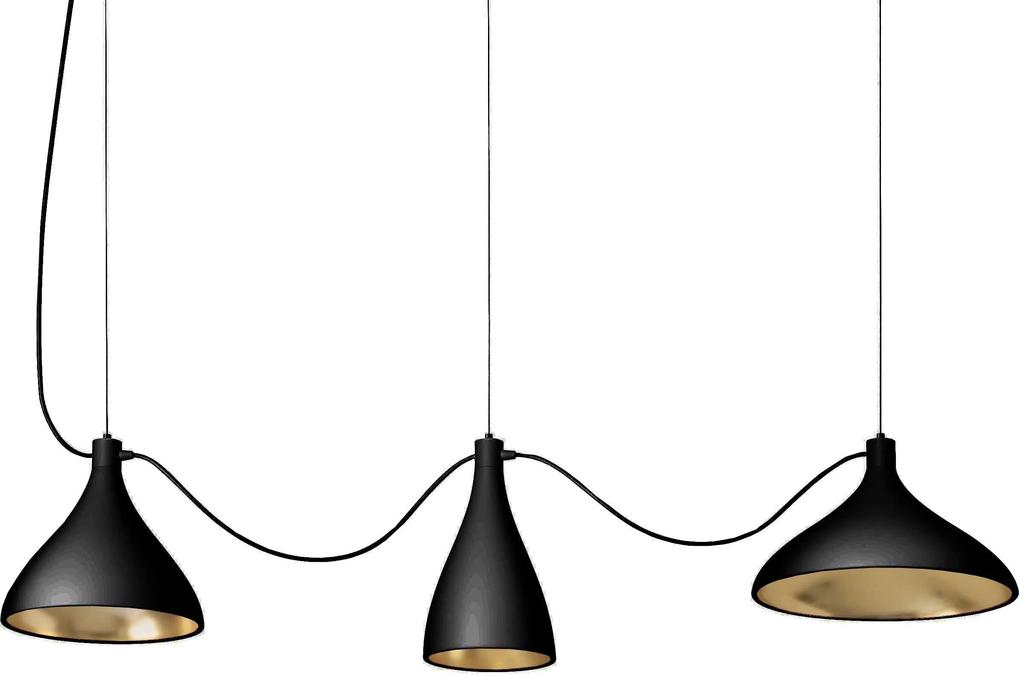 Pablo Swell String 3 mixed hanglamp LED zwart/messing